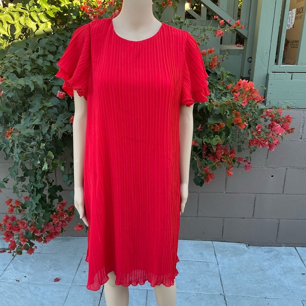 Sam Edelman Elegant Red Pleated Dress